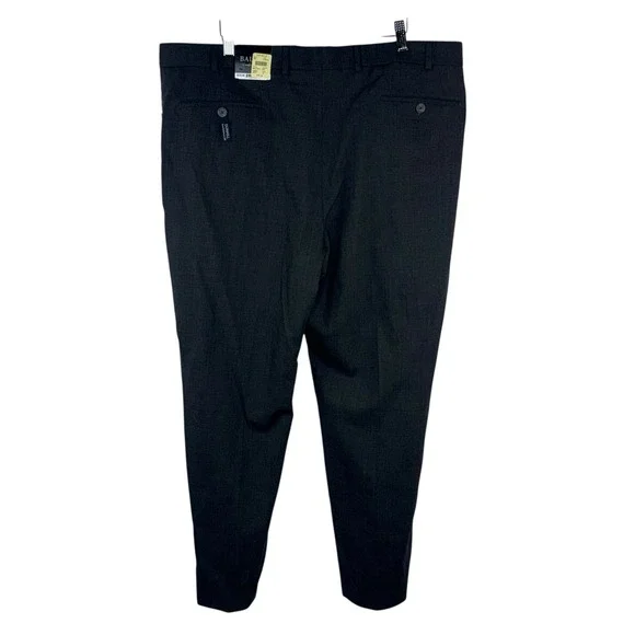 BALLIN Dress Pants Men's 40X 28 Super 120's Wool Travel Twill Comfort Flat Front